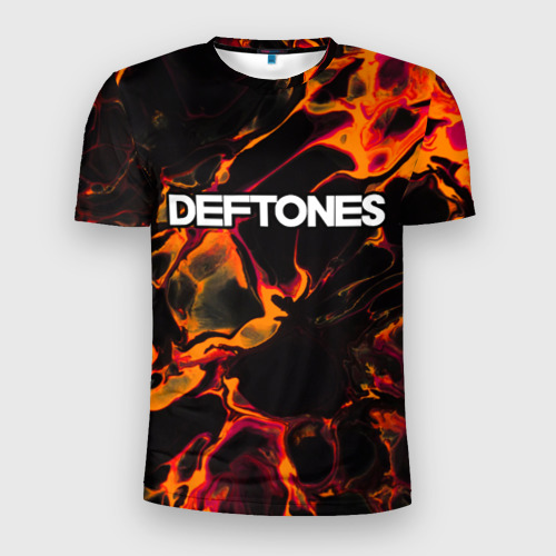 Мужская футболка 3D Slim Deftones red lava, цвет 3D печать