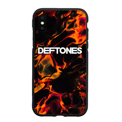 Чехол для iPhone XS Max матовый Deftones red lava