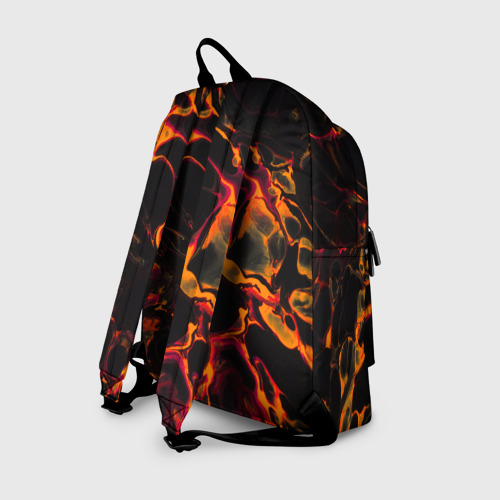 Рюкзак 3D с принтом In Flames red lava, вид сзади #1
