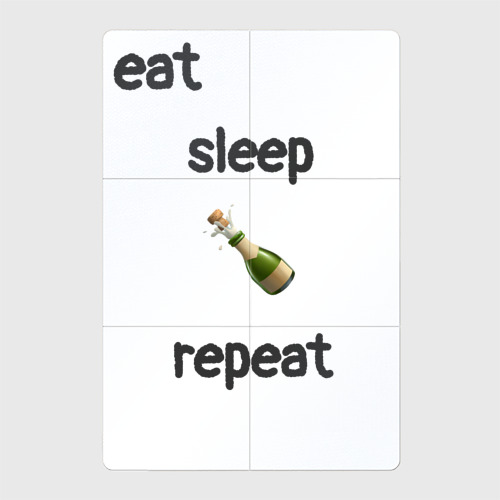 Магнитный плакат 2Х3 Eat sleep champagne repeat