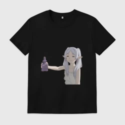 Мужская футболка хлопок Фрирен Провожающая в последний путь улыбается