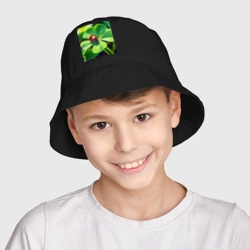 Детская панама хлопок Красная божья коровка на листике клевера - фото 2