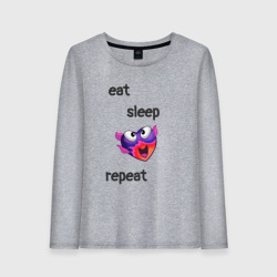 Женский лонгслив хлопок Eat sleep woohoo repeat