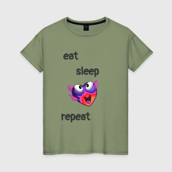 Женская футболка хлопок Eat sleep woohoo repeat