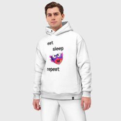 Мужской костюм oversize хлопок Eat sleep woohoo repeat - фото 2