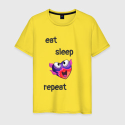 Мужская футболка хлопок Eat sleep woohoo repeat
