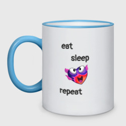 Кружка двухцветная Eat sleep woohoo repeat