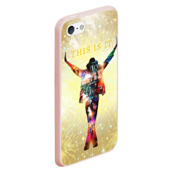 Чехол для iPhone 5/5S матовый Michael Jackson THIS IS IT - с салютами на золотом фоне - фото 2