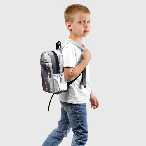 Детский рюкзак 3D с принтом Angry bear, вид сзади #1