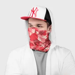 Бандана-труба 3D Розовый кошачий комуфляж - фото 2