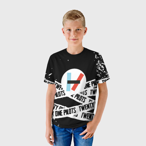 Детская футболка 3D Twenty one pilots stripes steel, цвет 3D печать - фото 3