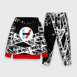 Детский костюм с толстовкой 3D Twenty one pilots stripes steel