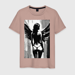 Красивый дерзкий ангел – Мужская футболка хлопок с принтом купить со скидкой в -20%