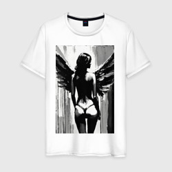 Красивый дерзкий ангел – Мужская футболка хлопок с принтом купить со скидкой в -20%