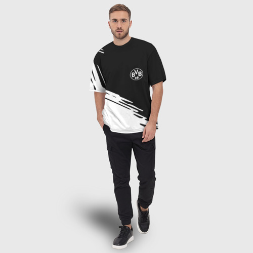 Мужская футболка oversize 3D Borussia текстура краски, цвет 3D печать - фото 5