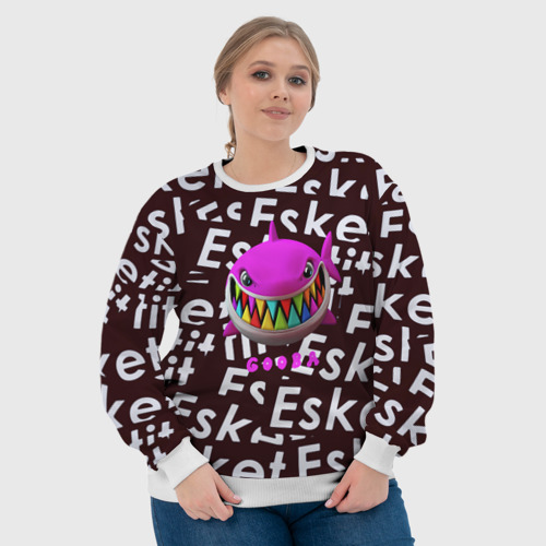 Женский свитшот 3D Esskeetit logo pattern, цвет 3D печать - фото 6