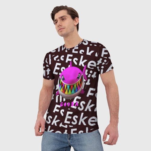 Мужская футболка 3D Esskeetit logo pattern, цвет 3D печать - фото 3