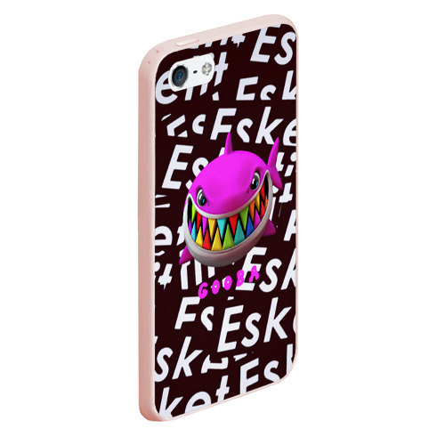 Чехол для iPhone 5/5S матовый Esskeetit logo pattern, цвет светло-розовый - фото 3