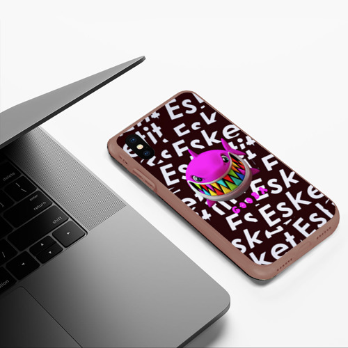 Чехол для iPhone XS Max матовый Esskeetit logo pattern, цвет коричневый - фото 5