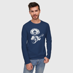 Мужской лонгслив хлопок Мексиканский скелет музыкант - фото 2