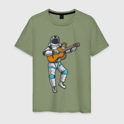 Космонавт музыкант – Мужская футболка хлопок с принтом купить со скидкой в -20%