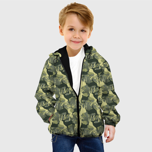 Детская куртка 3D Олени - камуфляж, цвет черный - фото 3