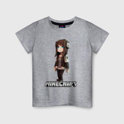 Детская футболка хлопок Minecraft девушка шатенка