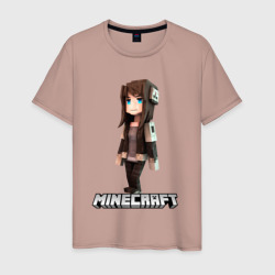 Minecraft девушка шатенка – Мужская футболка хлопок с принтом купить со скидкой в -20%