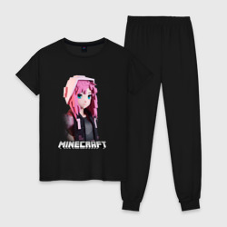 Женская пижама хлопок Minecraft девушка розовые волосы