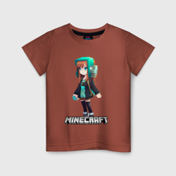 Детская футболка хлопок Minecraft девушка в наушниках