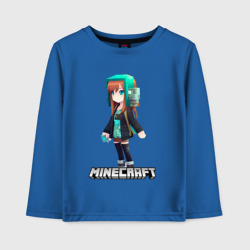 Детский лонгслив хлопок Minecraft девушка в наушниках