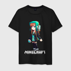 Minecraft девушка в наушниках – Мужская футболка хлопок с принтом купить со скидкой в -20%
