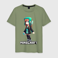 Minecraft девушка в наушниках – Мужская футболка хлопок с принтом купить со скидкой в -20%