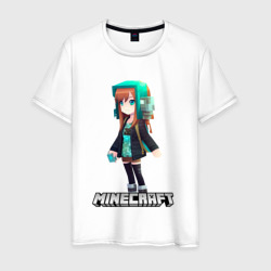 Minecraft девушка в наушниках – Футболка из хлопка с принтом купить со скидкой в -20%