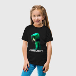 Детская футболка хлопок Minecraft девушка с зелеными волосами - фото 2