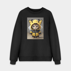 Мужской свитшот oversize без начеса хлопок Котик в костюме пчелы