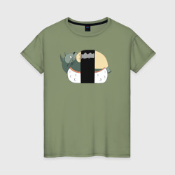 Тоторо суши – Женская футболка хлопок с принтом купить со скидкой в -20%