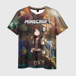 Minecraft девушка на острове – Мужская футболка 3D с принтом купить со скидкой в -26%