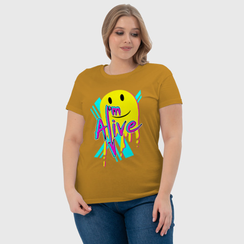 Женская футболка хлопок с принтом Граффити: я живой, фото #4