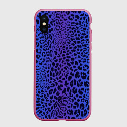 Чехол для iPhone XS Max матовый Фиолетовая шкура леопарда
