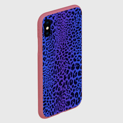 Чехол для iPhone XS Max матовый Фиолетовая шкура леопарда - фото 2