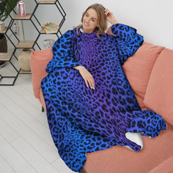 Плед с рукавами Фиолетовая шкура леопарда - фото 2