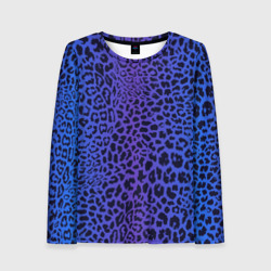 Женский лонгслив 3D Фиолетовая шкура леопарда