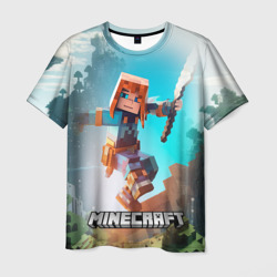 Персонаж Minecraft с мечом – Мужская футболка 3D с принтом купить со скидкой в -26%