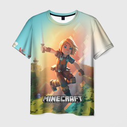 Персонаж Minecraft в атаке – Мужская футболка 3D с принтом купить со скидкой в -26%