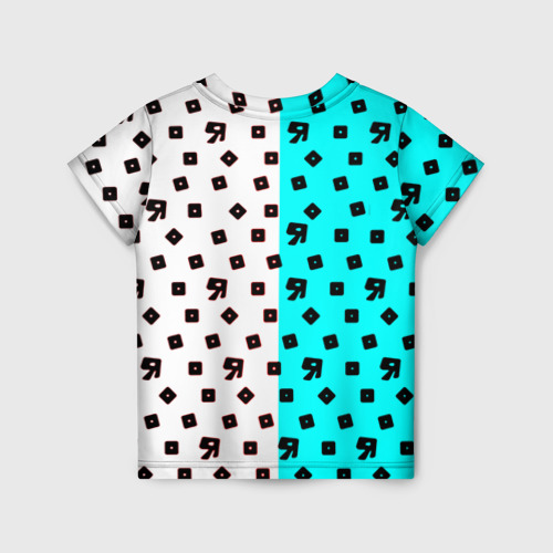Детская футболка 3D с принтом Roblox pattern logo mobile, вид сзади #1