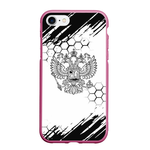 Чехол для iPhone 7/8 матовый с принтом Россия будущего герб, вид спереди #2