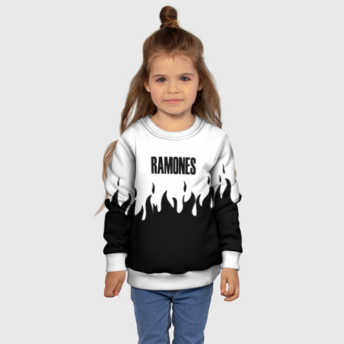 Детский свитшот 3D Ramones fire black rock, цвет 3D печать - фото 7