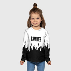 Детский лонгслив 3D Ramones fire black rock - фото 2