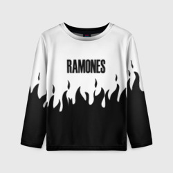 Детский лонгслив 3D Ramones fire black rock